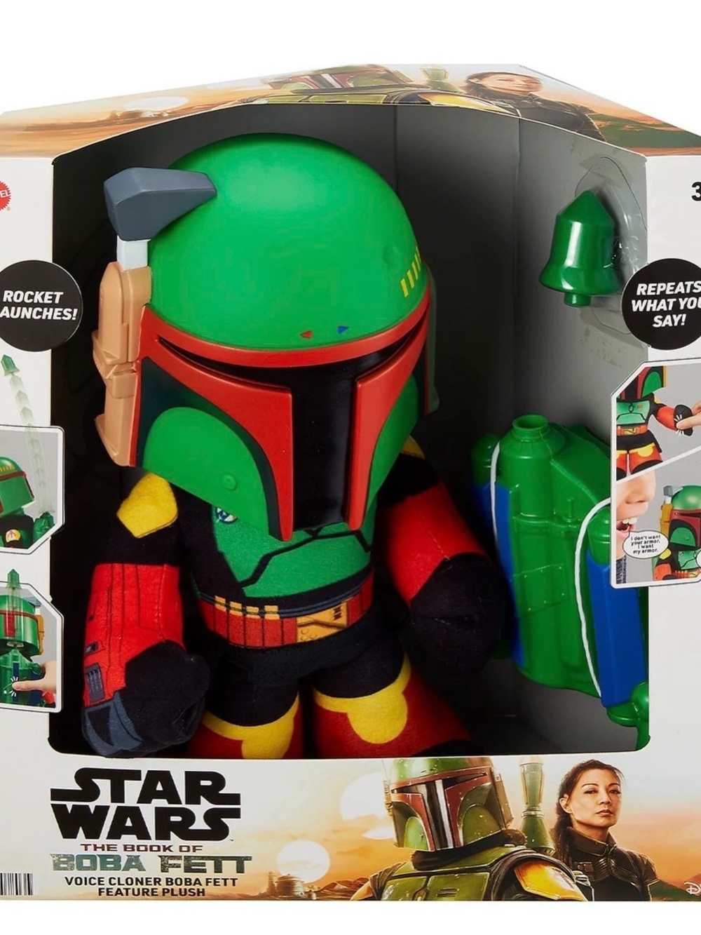 Star Wars Boba Fett Plush Toy - Green, Red & Black